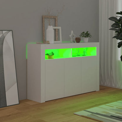 Sideboard mit LED-Leuchten Weiß 115,5x30x75 cm