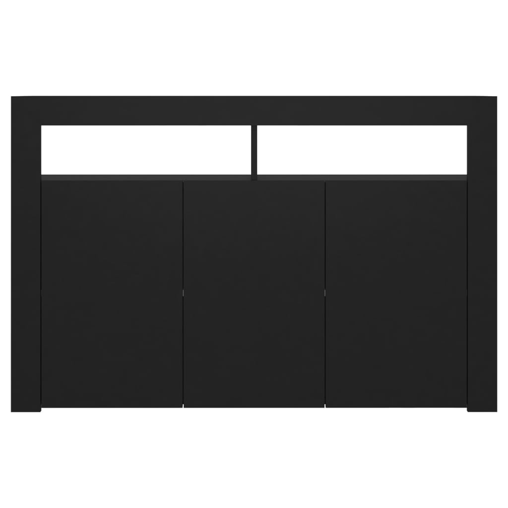 Sideboard mit LED-Leuchten Schwarz 115,5x30x75 cm