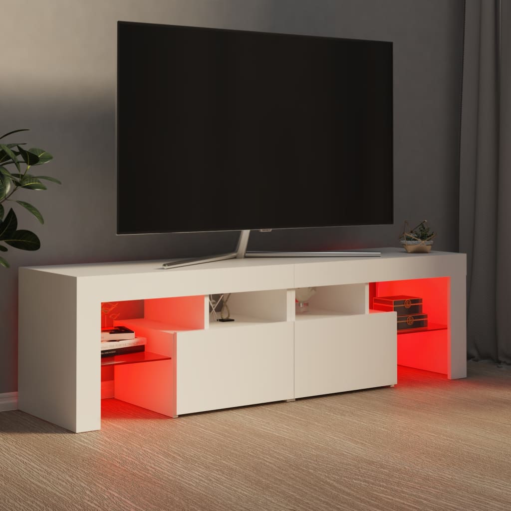 TV-Schrank mit LED-Beleuchtung Weiß 140x36,5x40 cm