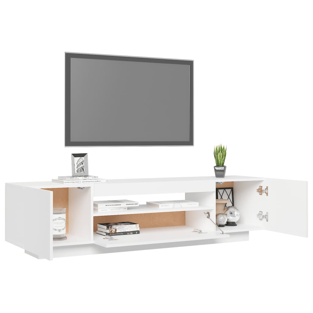 TV-Schrank mit LED-Leuchten Weiß 160x35x40 cm