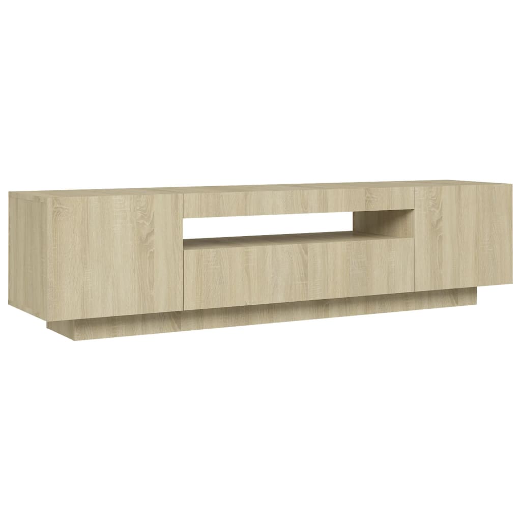 TV-Schrank mit LED-Leuchten Sonoma-Eiche 160x35x40 cm