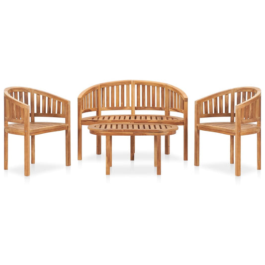 4-piece garden lounge set solid teak