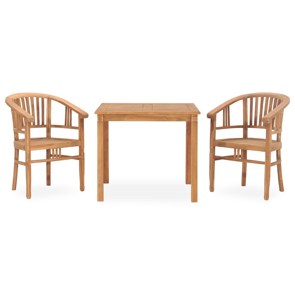 3-piece garden dining set made of solid teak wood