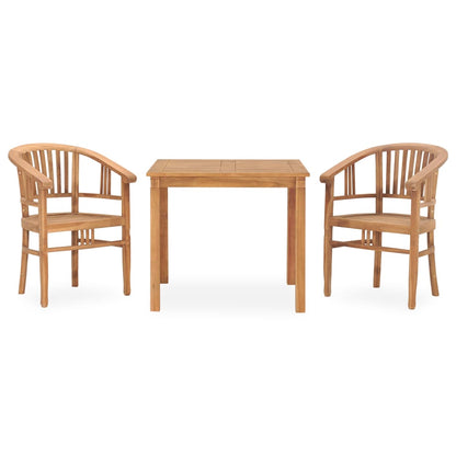 3-piece garden dining set made of solid teak wood