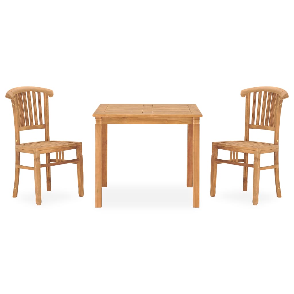 3-piece garden dining set solid teak