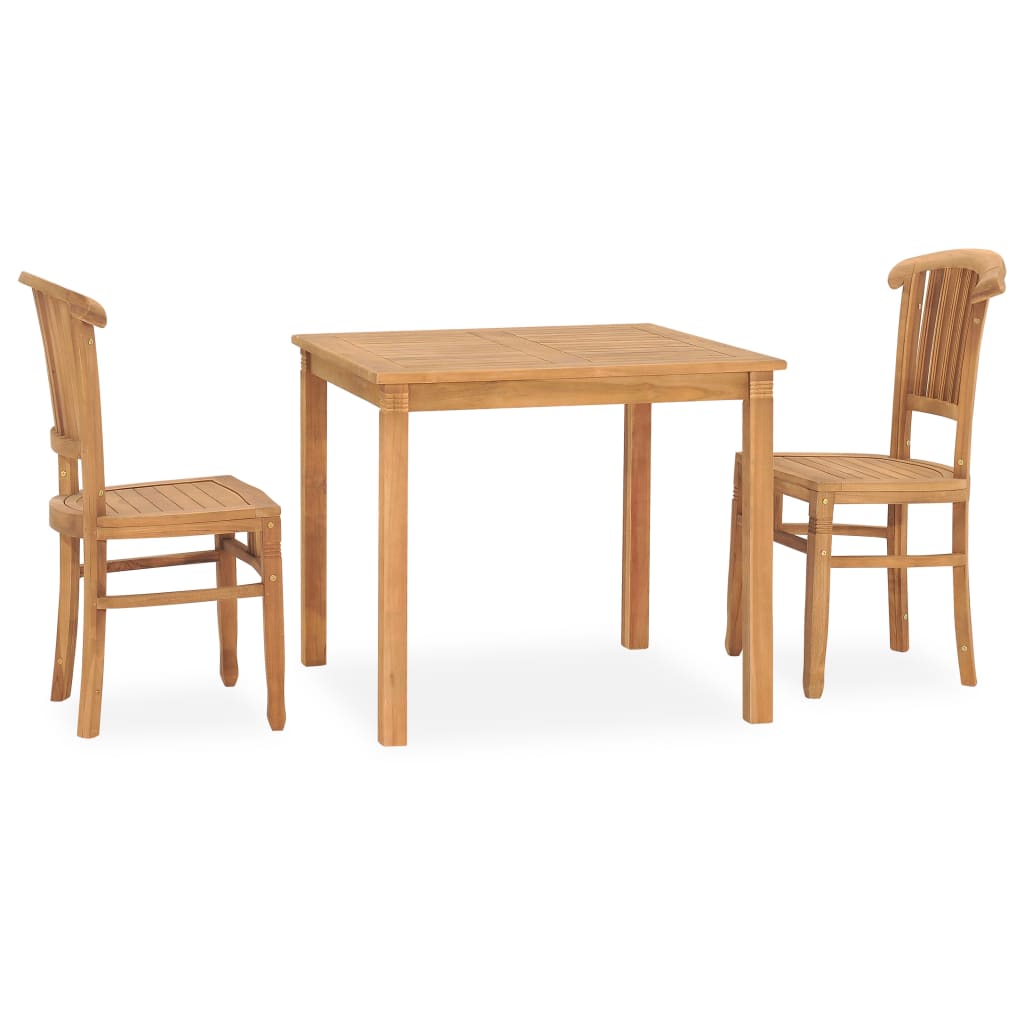 3-piece garden dining set solid teak