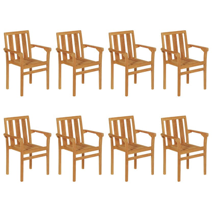 9-piece garden dining set made of solid teak wood