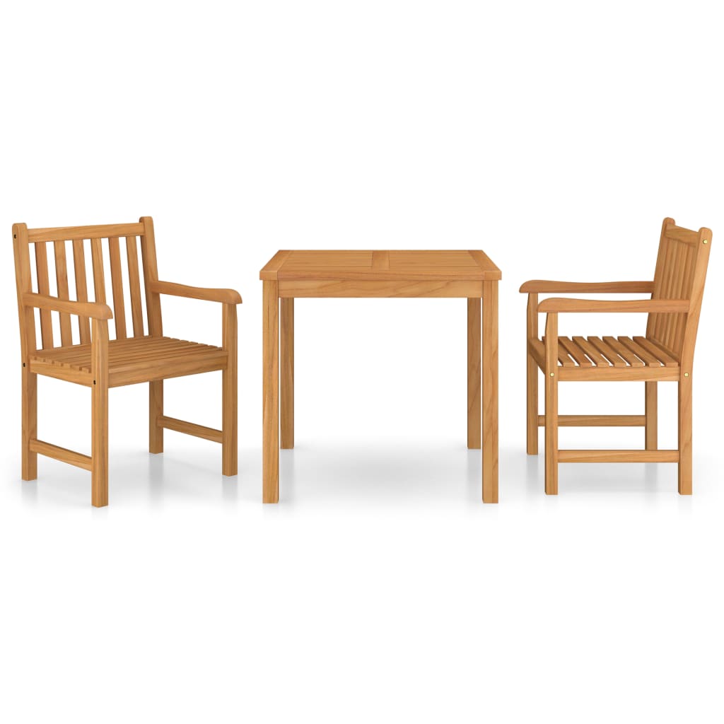 3-piece garden dining set solid teak