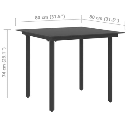 5-tlg. Garten-Essgruppe PVC Rattan Schwarz