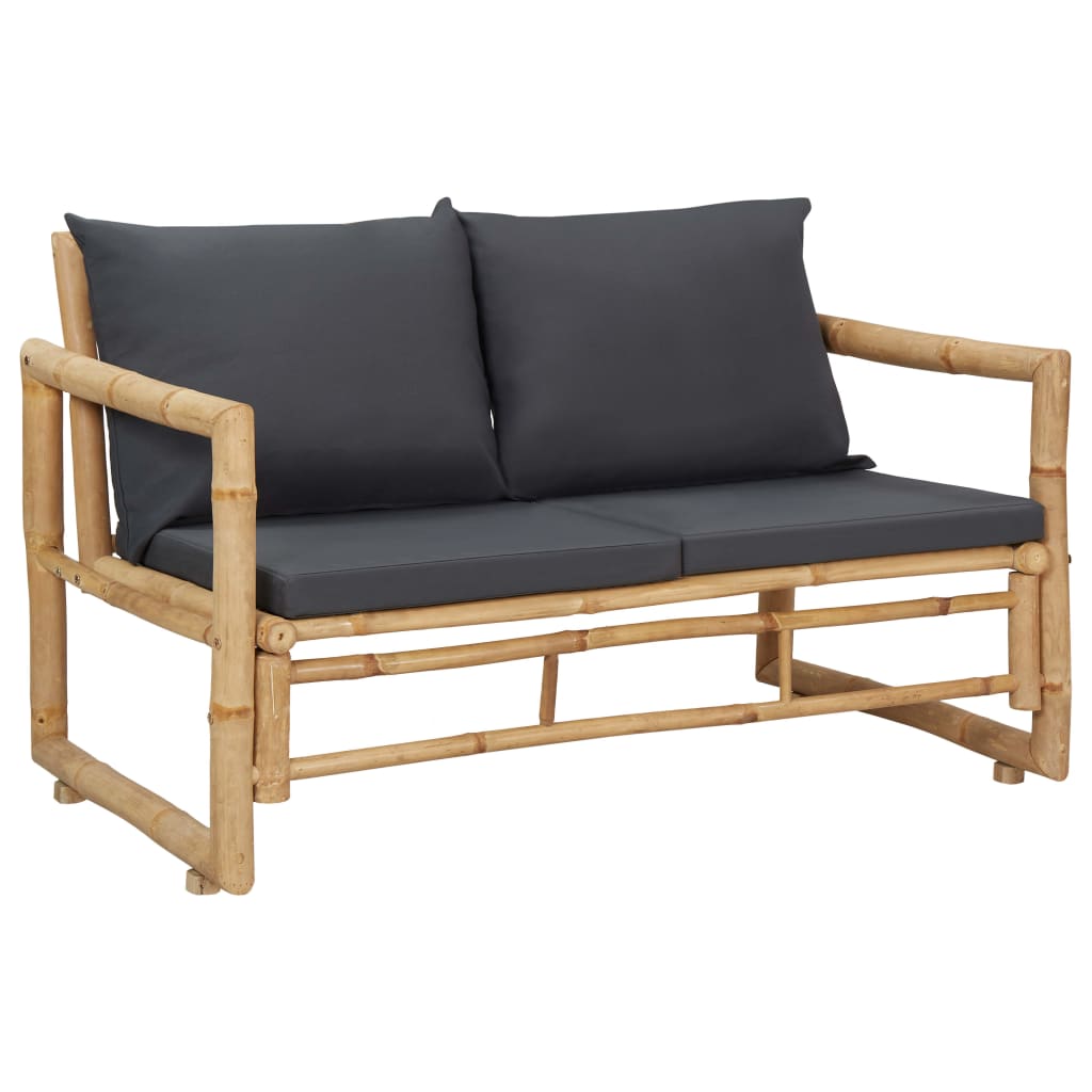 4-piece garden lounge set with bamboo cushions