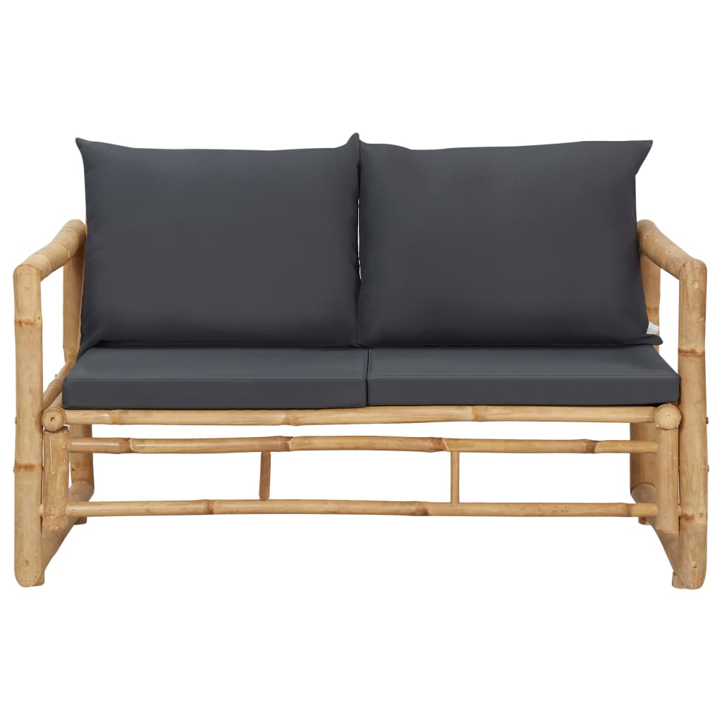 4-piece garden lounge set with bamboo cushions