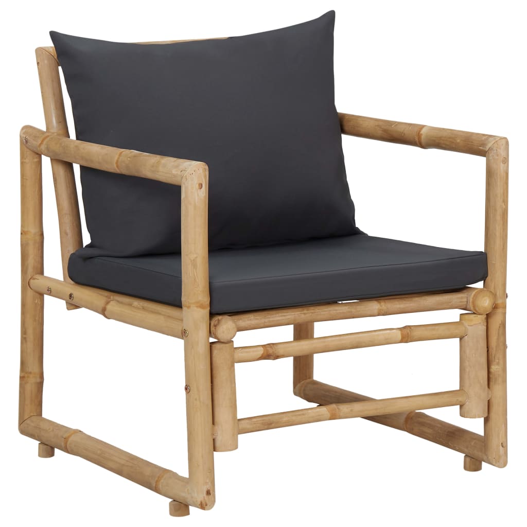 4-piece garden lounge set with bamboo cushions