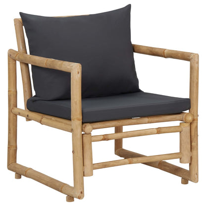 4-piece garden lounge set with bamboo cushions
