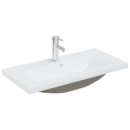 Built-in washbasin with tap 81x39x18 cm ceramic white