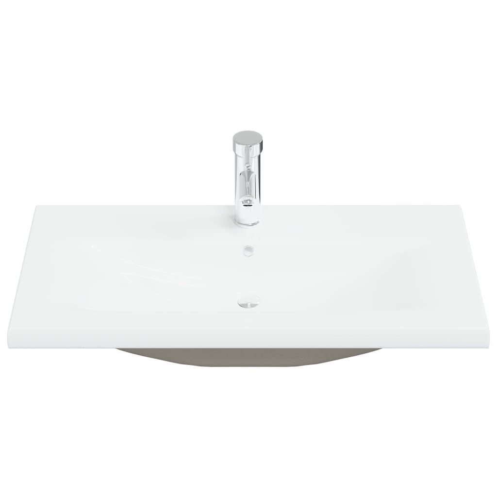 Built-in washbasin with tap 81x39x18 cm ceramic white