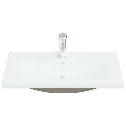 Built-in washbasin with tap 81x39x18 cm ceramic white