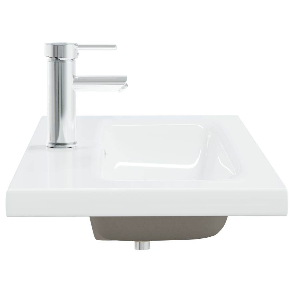 Built-in washbasin with tap 81x39x18 cm ceramic white