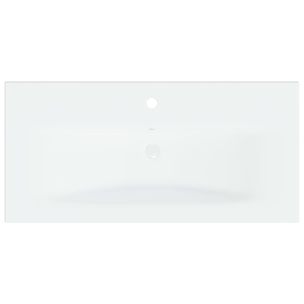 Built-in washbasin with tap 81x39x18 cm ceramic white