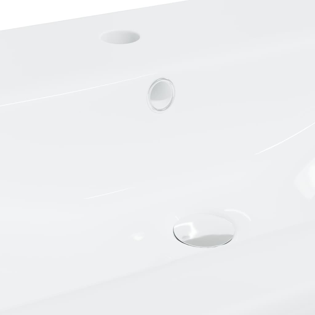 Built-in washbasin with tap 81x39x18 cm ceramic white