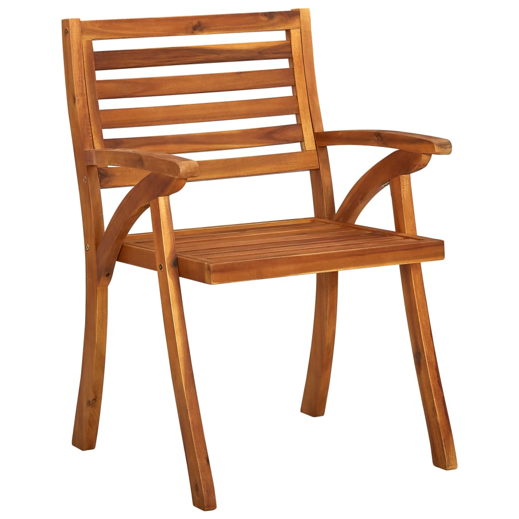 Garden dining chairs with cushions 3 pcs. Solid wood acacia