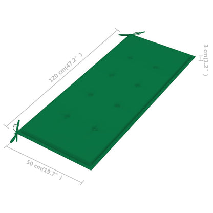 2-Sitzer-Gartenbank mit Auflage 120 cm Massivholz Eukalyptus