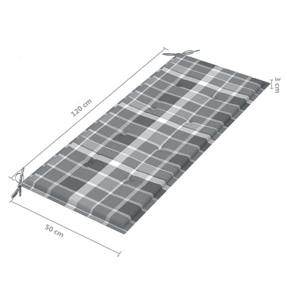 2-Sitzer-Gartenbank mit Auflage 120 cm Massivholz Eukalyptus