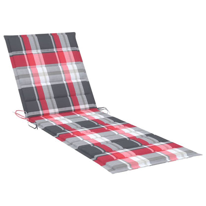 Sun lounger with cushion made of solid acacia wood and stainless steel