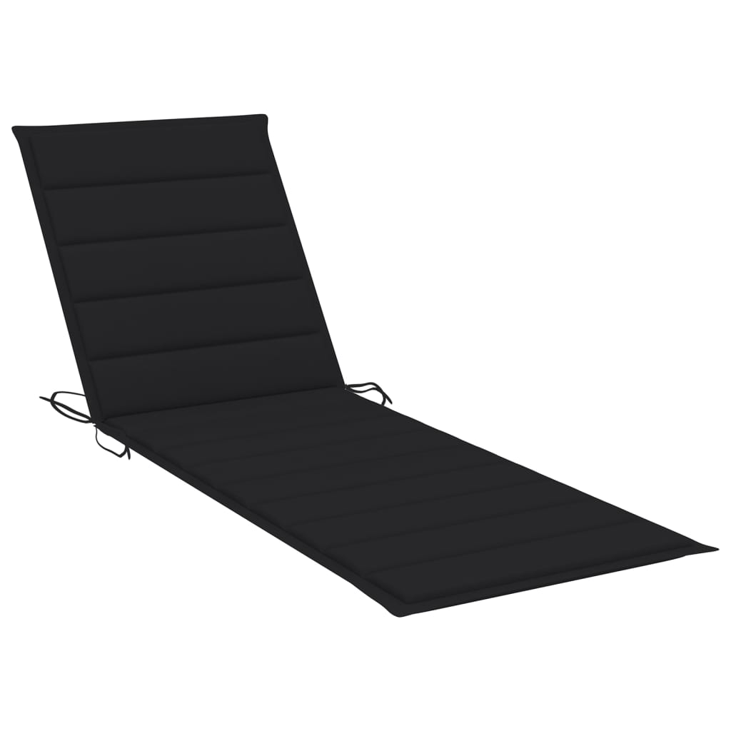 Garden sun lounger with bamboo cushion