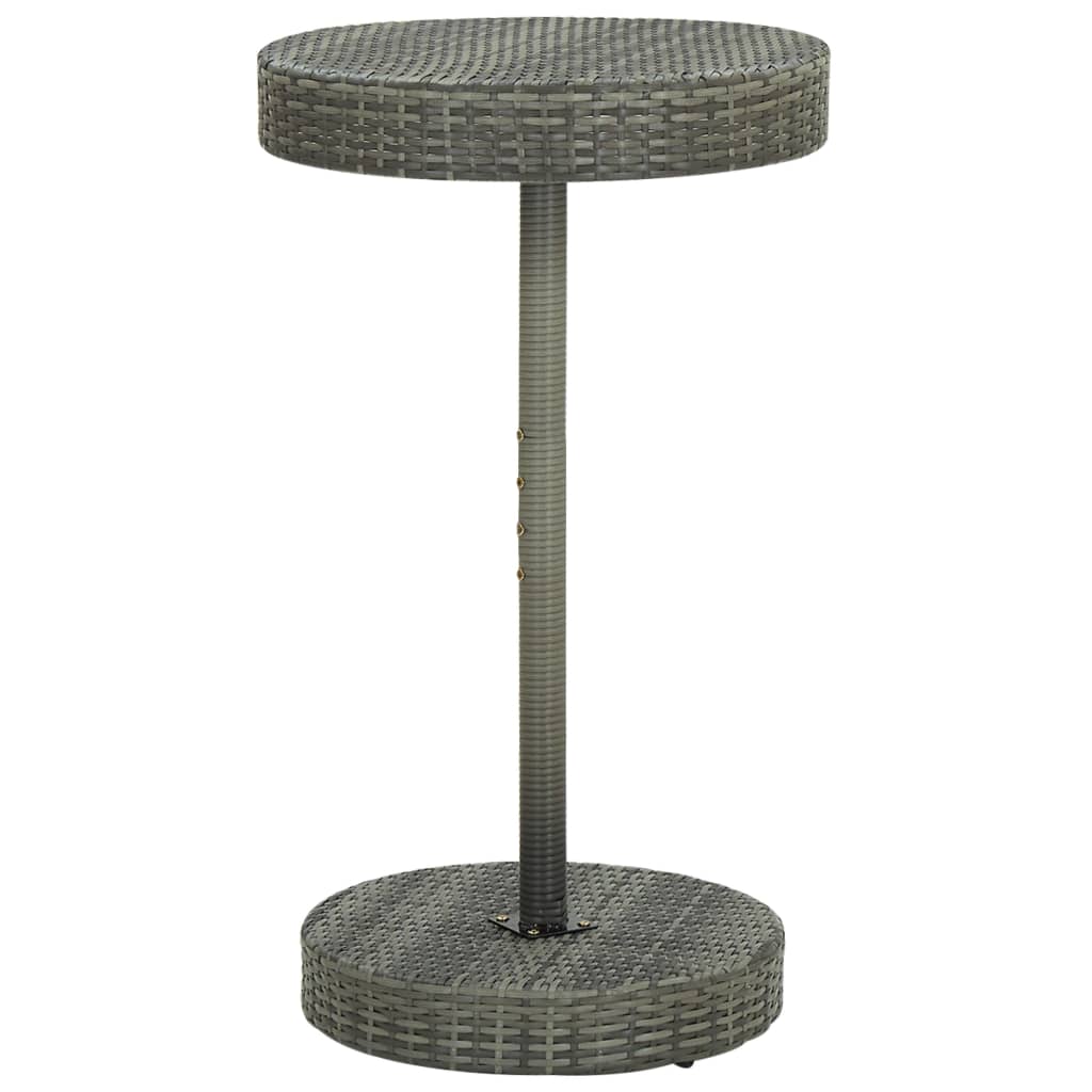 3-tlg. Gartenbar-Set Poly Rattan Grau