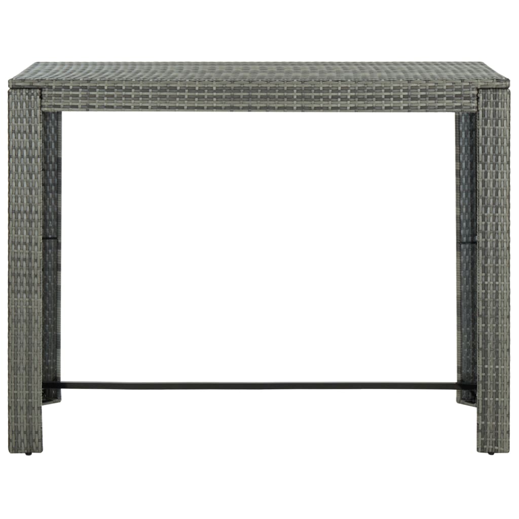 9-tlg. Garten-Bar-Set mit Anthrazit Kissen Poly Rattan