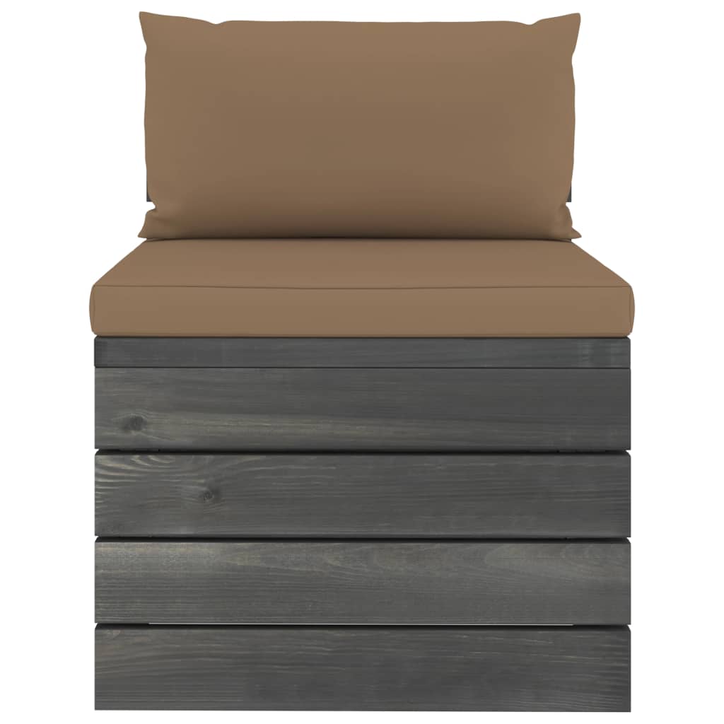 2-tlg. Garten-Sofagarnitur aus Paletten mit Kissen Kiefernholz