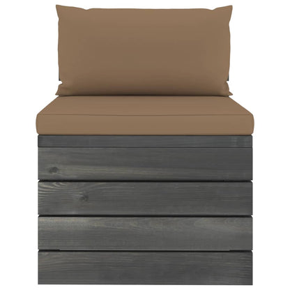 2-tlg. Garten-Sofagarnitur aus Paletten mit Kissen Kiefernholz