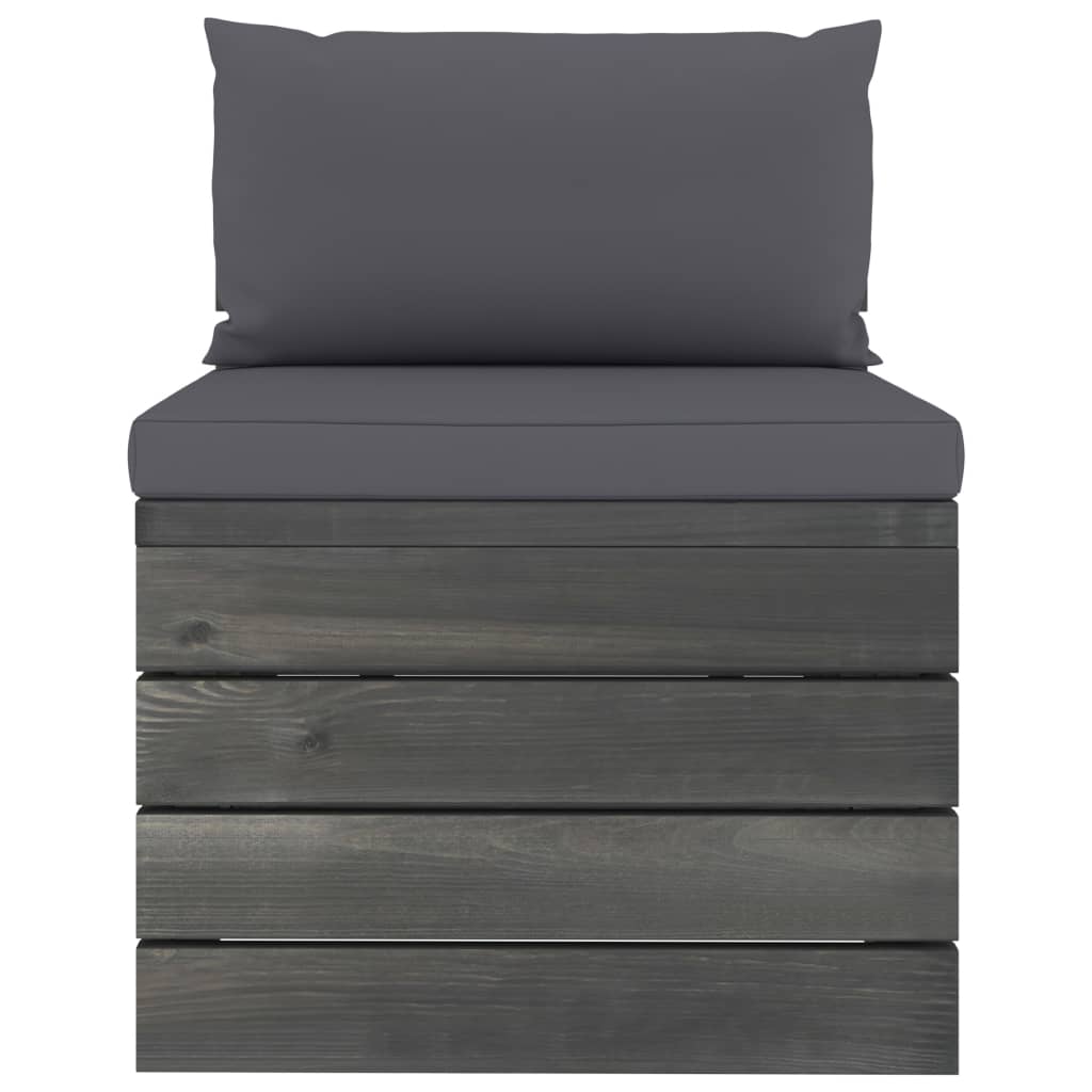 2 kom. Vrtna garnitura od paleta s jastucima od borovine