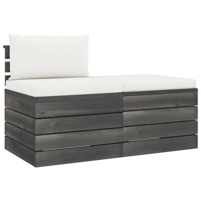 2 kom. Vrtna garnitura od paleta s jastucima od borovine