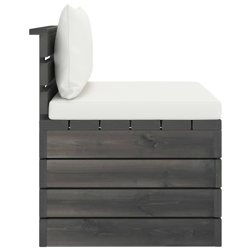 2 kom. Vrtna garnitura od paleta s jastucima od borovine