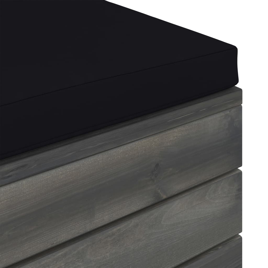 2-tlg. Garten-Sofagarnitur aus Paletten mit Kissen Kiefernholz