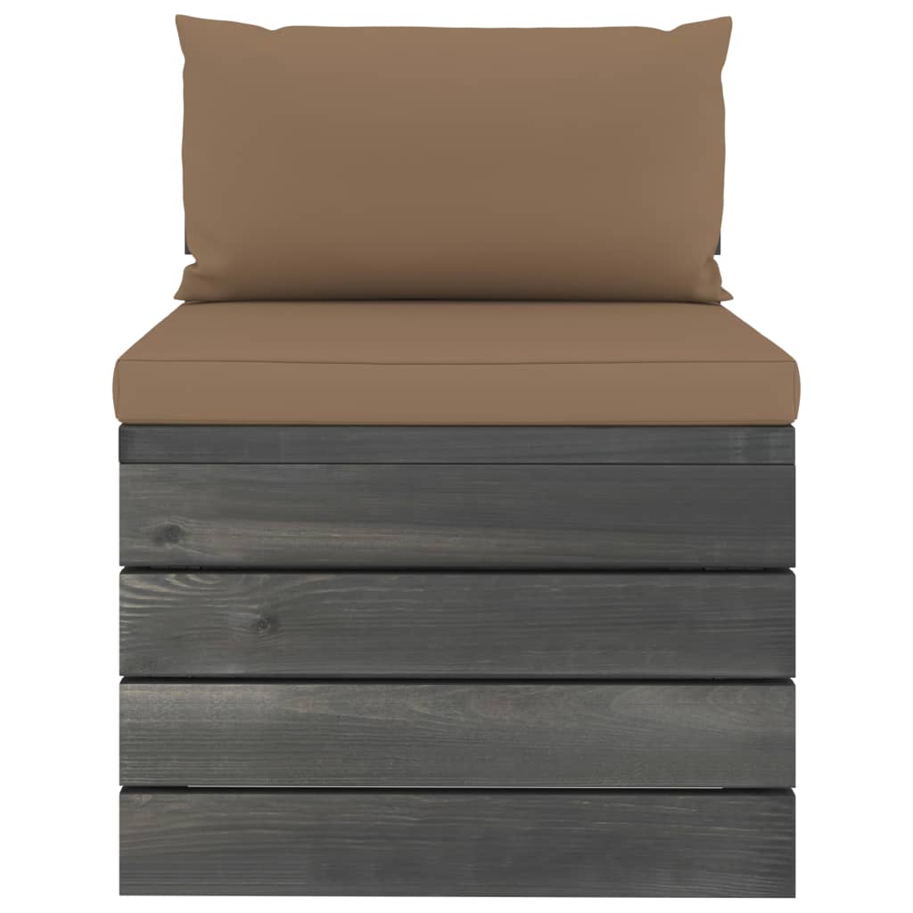 2-tlg. Garten-Sofagarnitur aus Paletten mit Kissen Kiefernholz