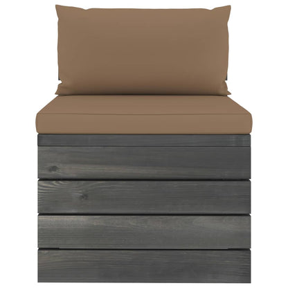 2-tlg. Garten-Sofagarnitur aus Paletten mit Kissen Kiefernholz