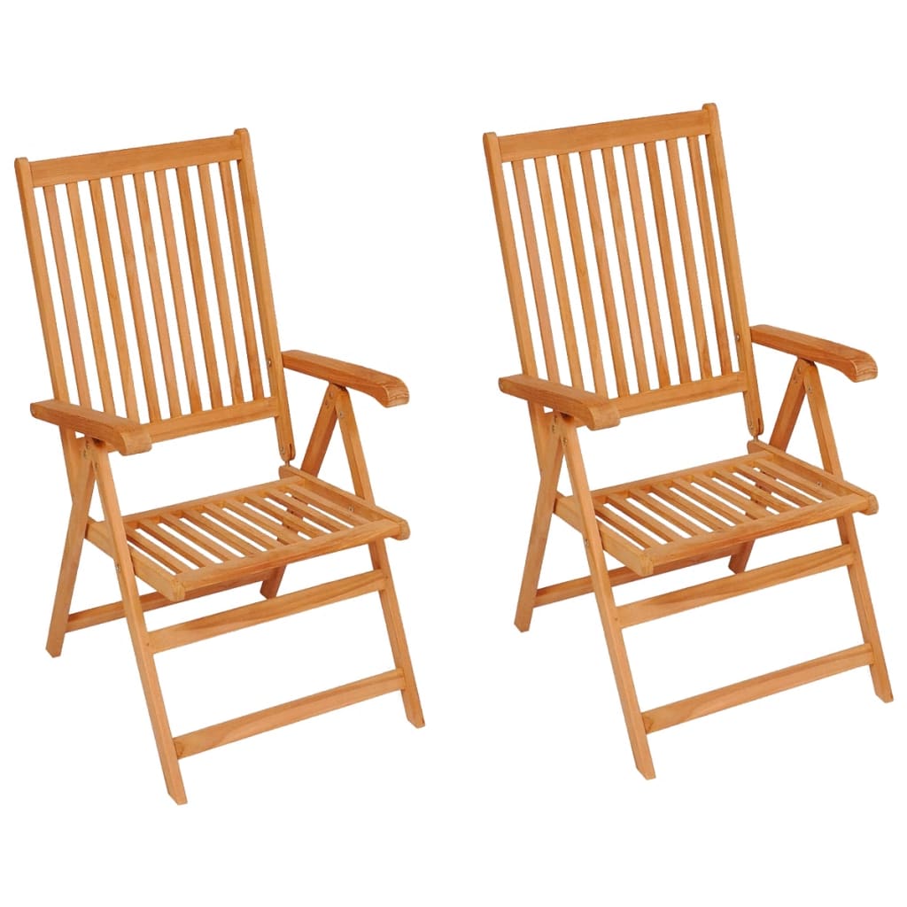 Garden chairs 2 pcs with anthracite cushion solid teak wood