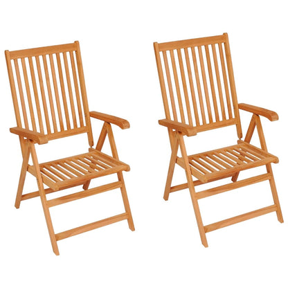 Garden chairs 2 pcs with anthracite cushion solid teak wood