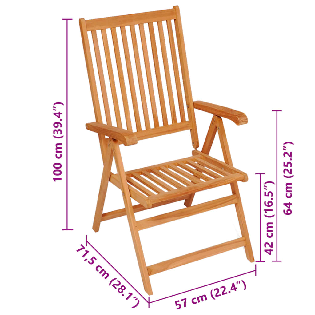 Gartenstühle 2 Stk. mit Beigen Kissen Massivholz Teak