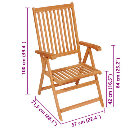 Gartenstühle 2 Stk. mit Blauen Kissen Massivholz Teak