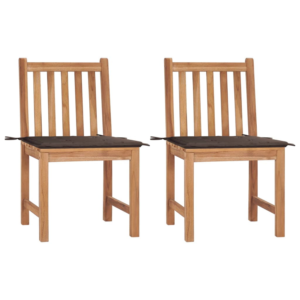 Garden chairs 2 pcs. with cushions solid teak wood