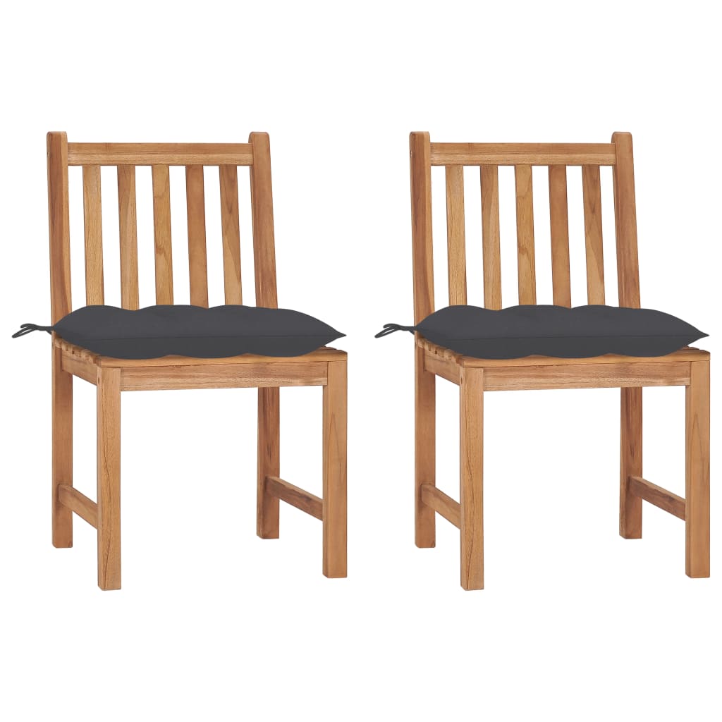 Garden chairs 2 pcs. with cushions solid teak wood