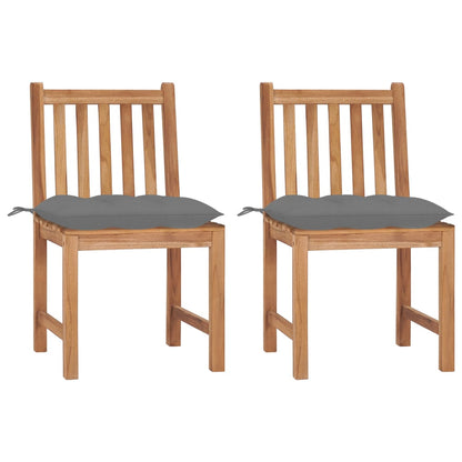 Garden chairs 2 pcs. with cushions solid teak wood