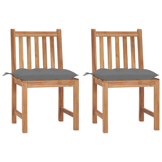 Garden chairs 2 pcs. with cushions solid teak wood