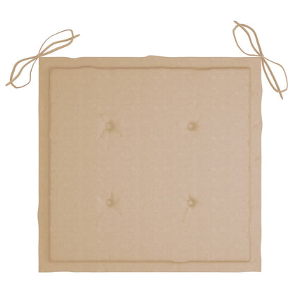 3-tlg. Garten-Essgruppe mit Kissen Klappbar Massivholz Teak