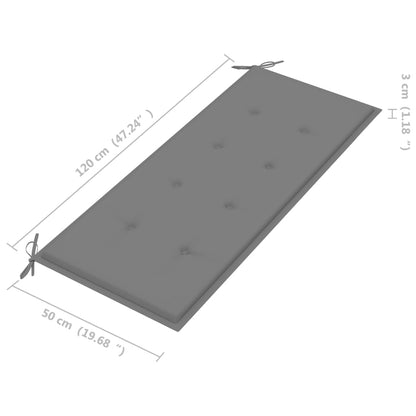 Vrtna klupa s jastukom 120 cm bambus