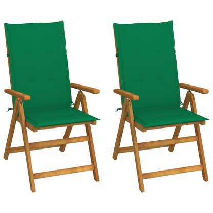 Garden lounge chairs 2 pcs. with cushions acacia solid wood