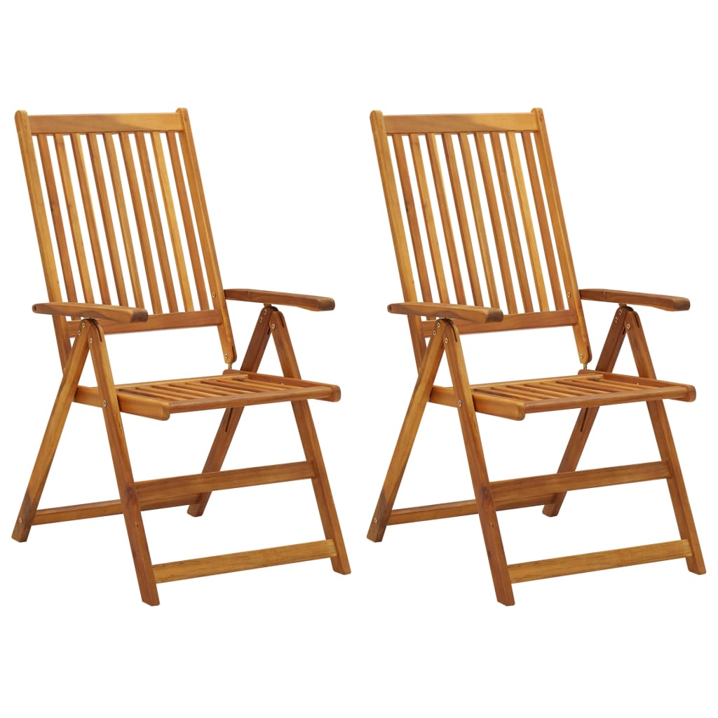 Garden lounge chairs 2 pcs. with cushions acacia solid wood